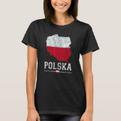 Polish Map And Flag Souvenir   Distressed Polska Tシャツ (正面)