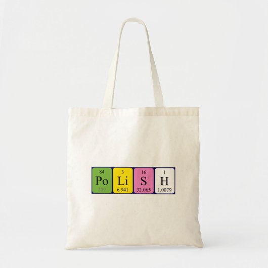 Polish periodic table patriotic tote bag トートバッグ (正面)
