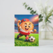 Polish pierogi soccer player on bright stadium fie ポストカード (スタンド正面)