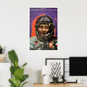Polish Propaganda Poster- Space Station ポスター (ホームオフィス)