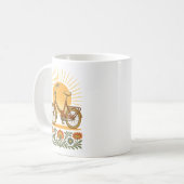 Polish Retro Bike Folk Sunset コーヒーマグカップ (正面左)