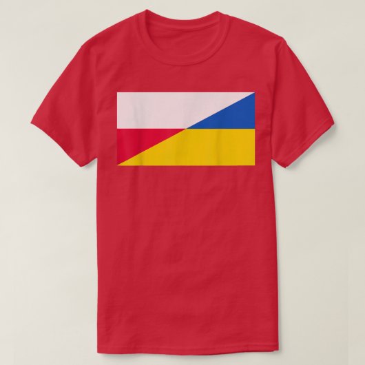 Polish Support for Ukraine Ukrainian Flag and Pola Tシャツ (デザイン正面)