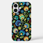 Polish Wycinanki Floral on Black Case-Mate iPhoneケース (裏面)