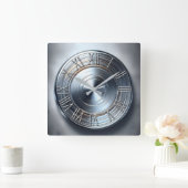 polished nickel round plate スクエア壁時計 (ホーム)