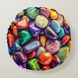 Polished Sea Rocks Round Throw Pillow ラウンドクッション