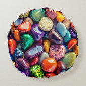 Polished Sea Rocks Round Throw Pillow ラウンドクッション (裏面)