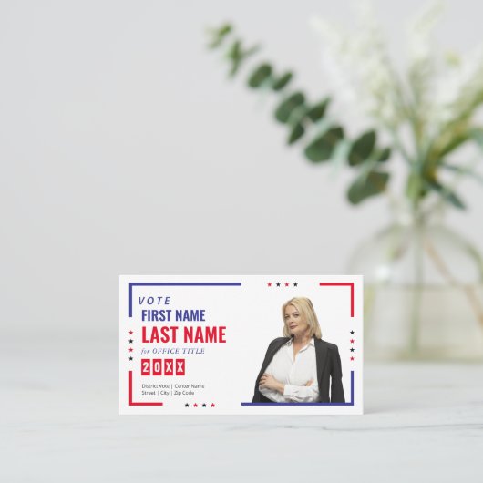 Political Candidate Election Campaign Personalized 名刺 (スタンド正面)