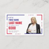 Political Candidate Election Campaign Personalized 名刺 (正面)
