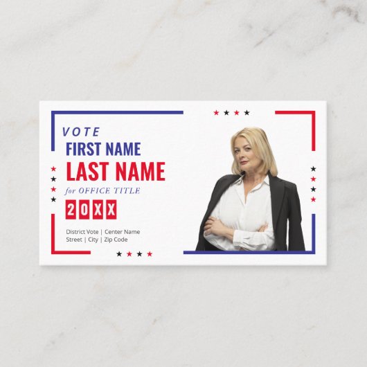 Political Candidate Election Campaign Personalized 名刺 (正面)