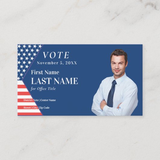 Political Custom Election Campaign Blue Candidate 名刺 (正面)