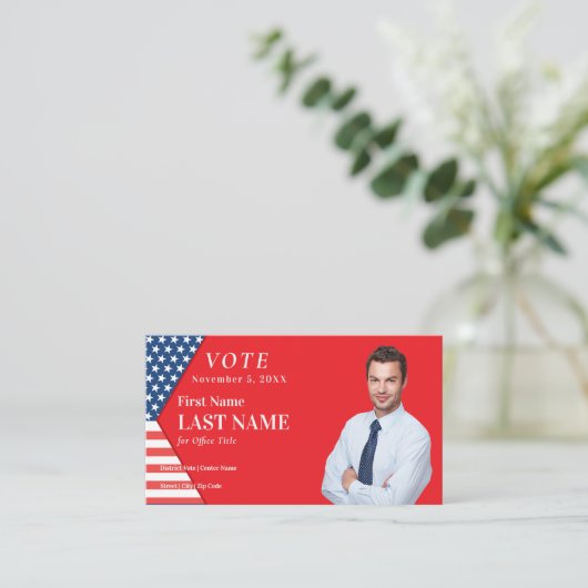 Political Custom Election Campaign Red Candidate 名刺 (スタンド正面)