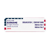 Political Election Custom Campaign Candidate Name ラベル (正面)