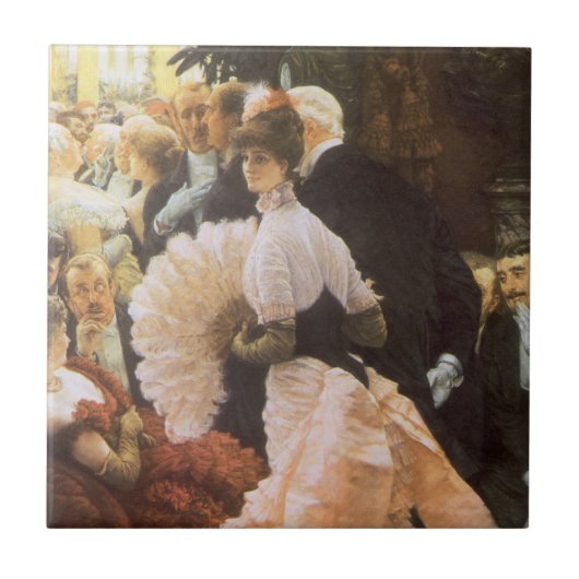Political Lady by James Tissotヴィンテージ タイル (正面)