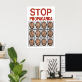 Political Poster Stop Propaganda  use your brain ポスター (ホームオフィス)