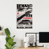 Political Poster USA Vote Communist Party Demand ポスター (ホームオフィス)