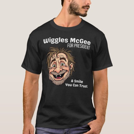 Political T Shirt, Wiggles McGee For President Tシャツ (正面)