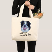 Politics Border Collie Will Bark The Truth ラージトートバッグ (正面(商品))
