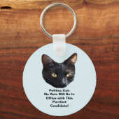 Politics Cat No Rats In Office Rd Buttonキーチェーン キーホルダー (正面)