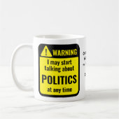 Politics Funny Personalized Warning コーヒーマグカップ (左)