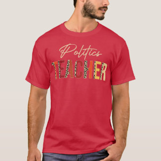 Politics Teacher leopard Fall Autumn Lovers Thanks Tシャツ