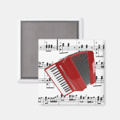 Polka、アコーディオン、楽譜 マグネット (正面/裏面)