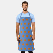 Polka Dot Apron (Blue & Orange) エプロン (着用した状態)