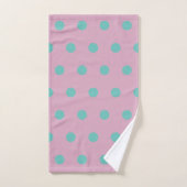 Polka Dot Bath Towels (Pink & Aqua) バスタオルセット (ハンドタオル)