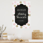 Polka Dot Bridal Shower Sign ポスター (キッチン)