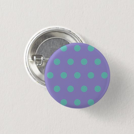 Polka Dot Button (Lavender & Aqua) 缶バッジ (正面&裏面)