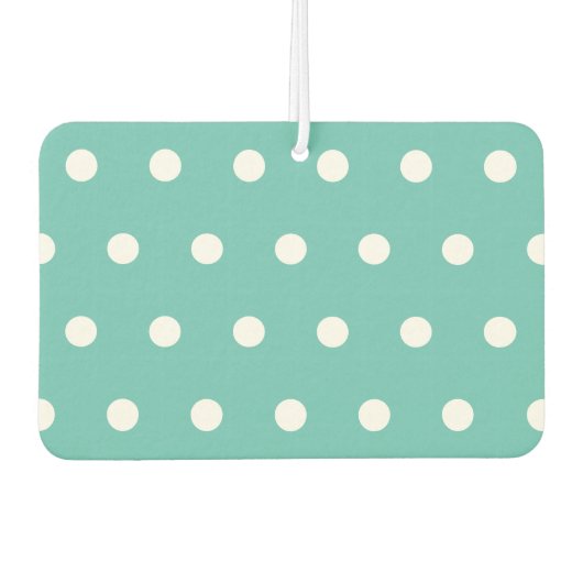 Polka Dot Car Air Freshener (Aqua & White) カーエアーフレッシュナー (正面)