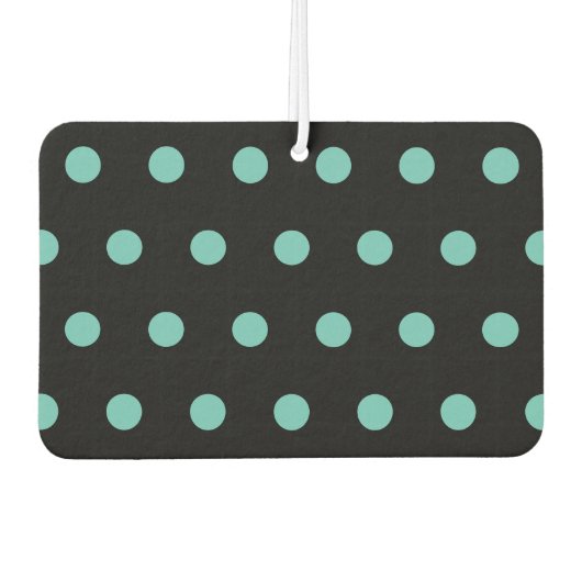 Polka Dot Car Air Freshener (Black & Aqua) カーエアーフレッシュナー (正面)