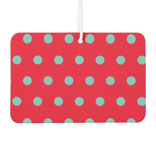 Polka Dot Car Air Freshener (Red & Aqua) カーエアーフレッシュナー (正面)