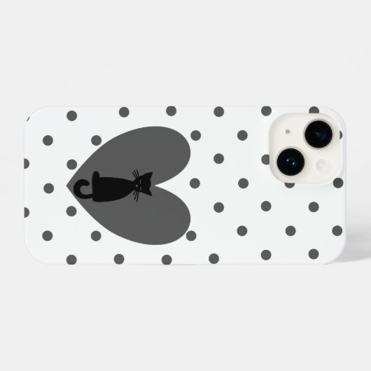 Polka Dot Cat iPhoneケース (裏面横)