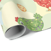 Polka Dot Chickens Wrapping Paper ラッピングペーパー (ロールコーナー)