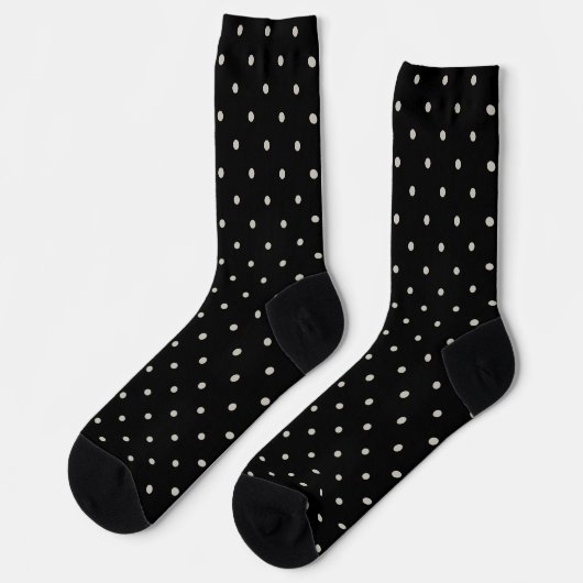 Polka Dot Classic Pattern Polkadot Monochrome ソックス (左)