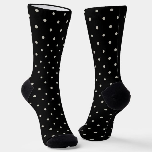Polka Dot Classic Pattern Polkadot Monochrome ソックス (傾斜あり)