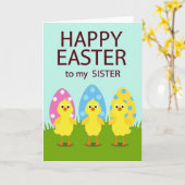 Polka Dot Easter Sister Card カード (黄色い花)