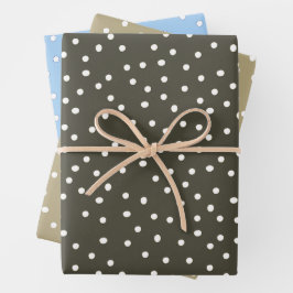 Polka Dot Gift Wrap Earthy Tones Holiday  ラッピングペーパーシート