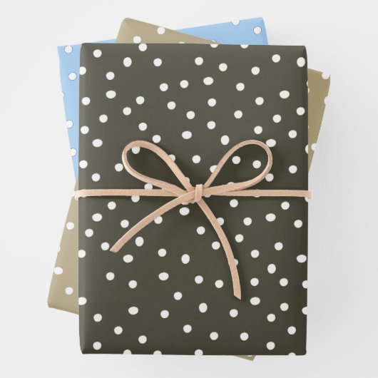 Polka Dot Gift Wrap Earthy Tones Holiday  ラッピングペーパーシート (インサイチュ)