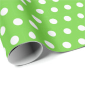 Polka Dot Gift Wrap White and Green ラッピングペーパー (ロールコーナー)