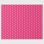 Polka Dot Gift Wrap White and Hot Pink ラッピングペーパー (フラット)
