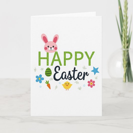 Polka Dot Happy Easter Card カード (正面)