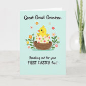 Polka Dot Hatchling Easter Card カード (正面)