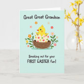 Polka Dot Hatchling Easter Card カード (黄色い花)