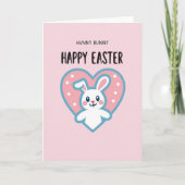 Polka Dot Heart Bunny Card カード (正面)