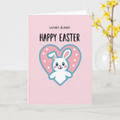 Polka Dot Heart Bunny Card カード (黄色い花)