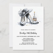 Polka Dot High Heel Shoes Birthday Party 招待状 (正面)