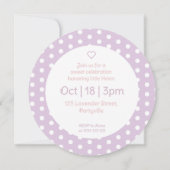 Polka Dot Lavender 1st Birthday Photo Invitation 招待状 (裏面)