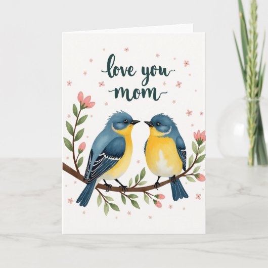 Polka Dot Love Birds Card カード (正面)