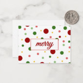 Polka Dot Merry Christmas Card ノートカード (正面/裏面インサイチュ)